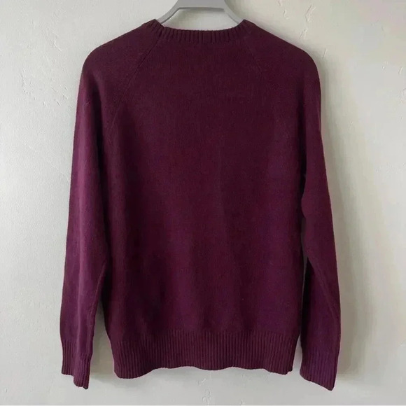 J Crew Factory Crewneck sweater supersoft lambswool blend Heather Cabernet M NWT - Picture 6 of 6